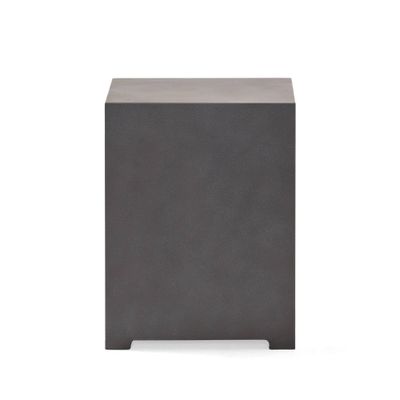 Wellington Outdoor Square Iron Tank Holder Side Table Concrete Finish - Christopher Knight Home