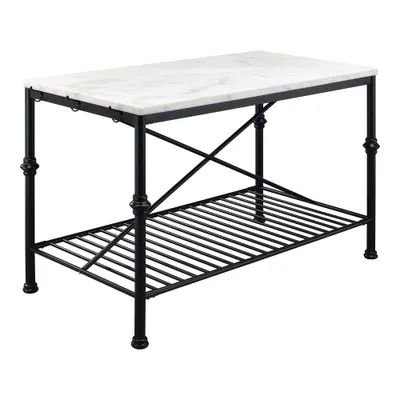 Varrily Modern Genuine Marble Kitchen Island - miBasics: Steel Frame