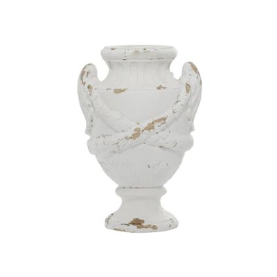 18 x 12 Rustic Distressed Amphora Vase White - Olivia & May