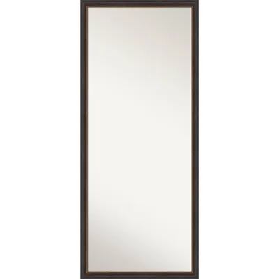 27 x 63 Non-Beveled Ashton Black Wood Full Length Floor Leaner Mirror - Amanti Art