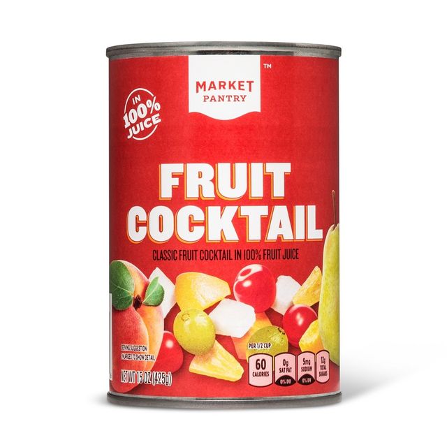 Fruit Cocktail In 100% Fruit Juice 15oz - Market Pantry