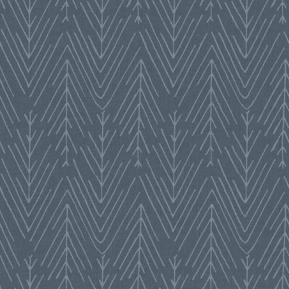 RoomMates Twig Hygge Herringbone Navy Peel and Stick Wallpaper