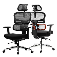 COMHOMA Office Chair with Headrest Mesh Ergonomic Executive Chair Computer Chair Black