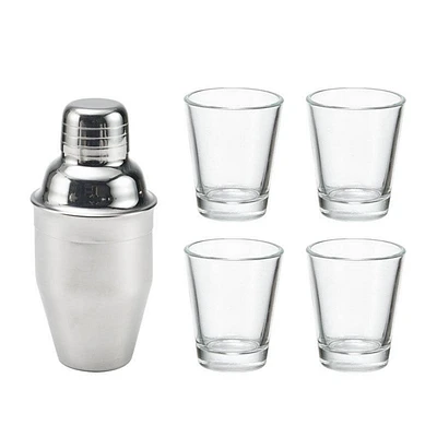 Houdini 5pc Mini Shaker with Shot Glasses