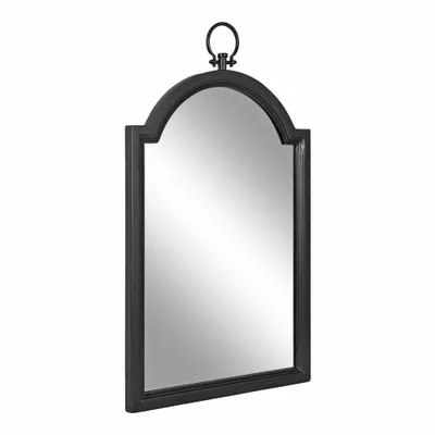 Kate & Laurel All Things Decor 18x30 Ohara Arch Wall Mirror Black : Traditional Style, Rounded Top, Wall Mounted