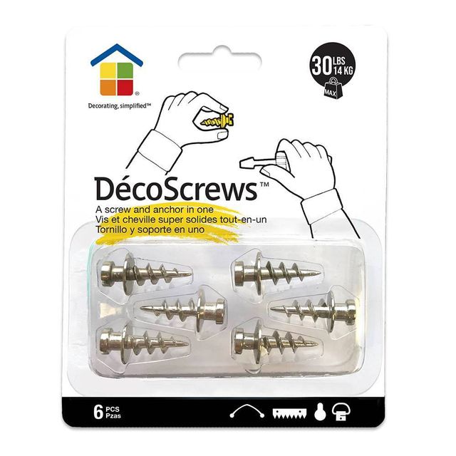 Under the Roof Decorating Screws Nickel Sampler Pack: Metal Wall Fasteners, Silver, 6 Pieces