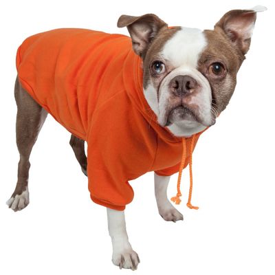 Pet Life Fashion Plush Cotton Hooded Sweater Dog and Cat Hoodie - Orange