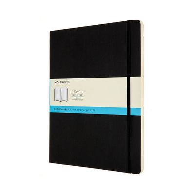 Moleskine Dot Notebook XXL Soft Cover Black: Dotted Journal, 8.5x11, Acid-Free, Elastic Closure, 192 Pages