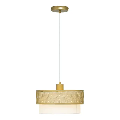 13 Alaina Drum Shade Pendant Ceiling Light - River of Goods: UL Listed, Adjustable Height, Metal Body