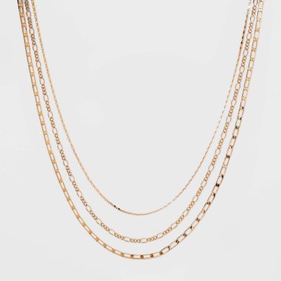 Multi-Strand Link Chain Necklace - A New Day Gold