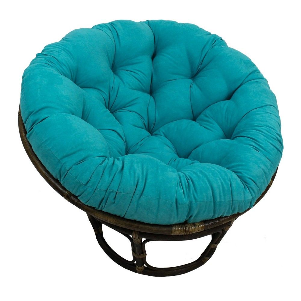 42 Rattan Papasan Chair with Micro Suede Cushion - Caravan: Handmade