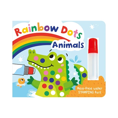 Rainbow Dots Animals - (Rainbow Dots - Paint with Water Fun!) by Holly Hall (Hardcover)