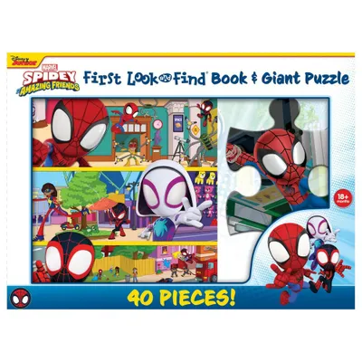 Marvel Spidey and His Amazing Friends First Look and Find Book & Giant Puzzle Box Set - 40pc