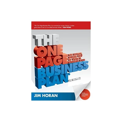 The One Page Business Plan - by Jane Horan (Paperback)