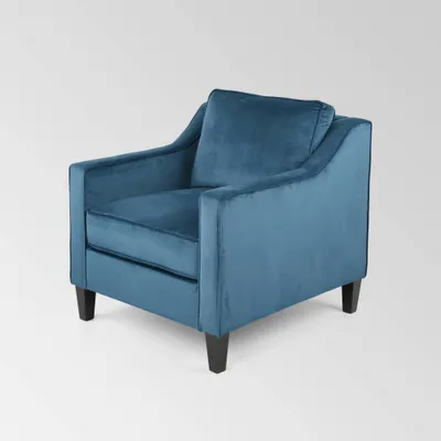 Milo Contemporary Club Chair : Velvet Upholstered, Tapered Legs - Christopher Knight Home