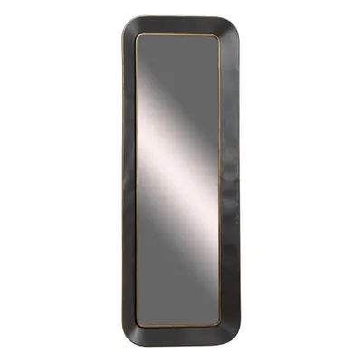 Olivia & May Industrial Metal Rectangle Wall Mirror Black: 70x25 Iron Frame, No Assembly Required