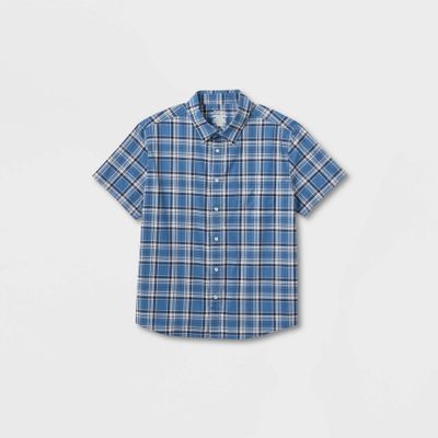 Men Short Sleeve Adaptive Button-Down Shirt