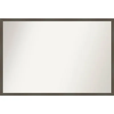 38 x 26 Non-Beveled Svelte Clay Gray Wood Wall Mirror - Amanti Art