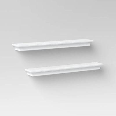 2pc Traditional Wall Shelf Set White - Threshold