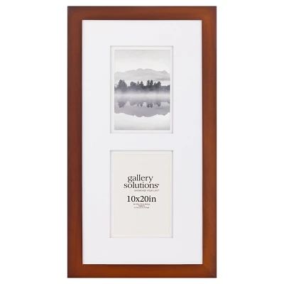 Gallery Solutions 5x7 Double Mat Photo Frame Walnut Brown