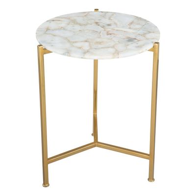 Heron Side Table White/Gold - ZM Home