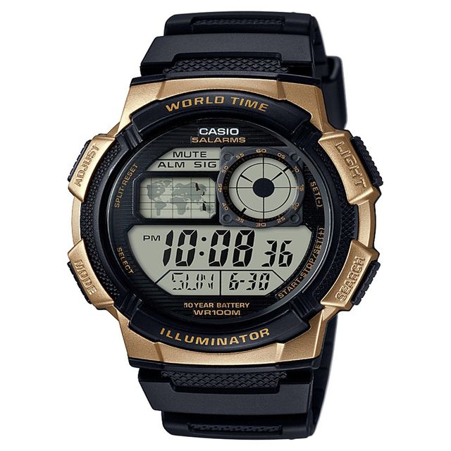 Mens Casio Digital Watch - Black/Gold