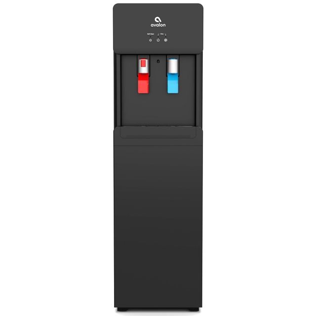 Avalon Self Cleaning Water Cooler and Dispenser - Black: Bottom Load, 5 Gallon, Hot & Cold, Freestanding