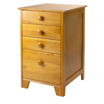 4 Drawers Studio File Cabinet Honey Brown - Winsome: Vertical Storage, Home Office, L-Shaped Desk Compatible