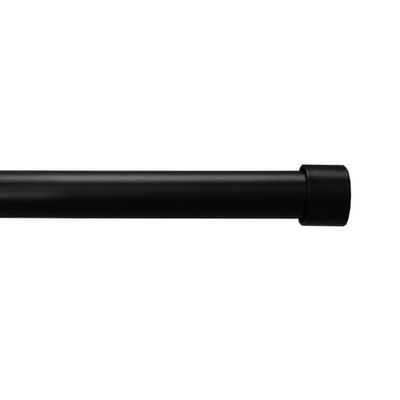 36-66 Decorative Drapery Curtain Rod with End Cap Finials Matte Black - Lumi Home Furnishings