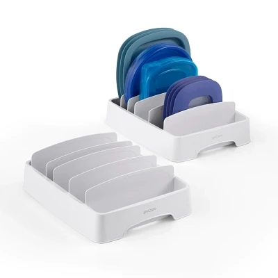 YouCopia 2pk Small BPA-Free Plastic StoraLid Container Lid Organizer - White: Kitchen Drawer & Pot Lid Storage Organizer