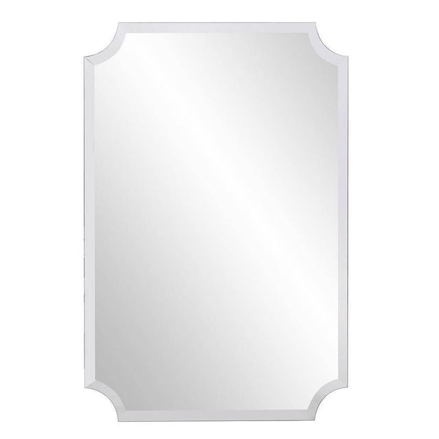 24 x 36 Scalloped Frameless Decorative Wall Mirror Clear - Howard Elliott: Beveled Glass, No Assembly Required