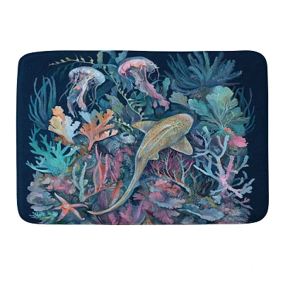 Deny Designs Clara McAllister Marine Life Memory Foam Bath Mat Blue