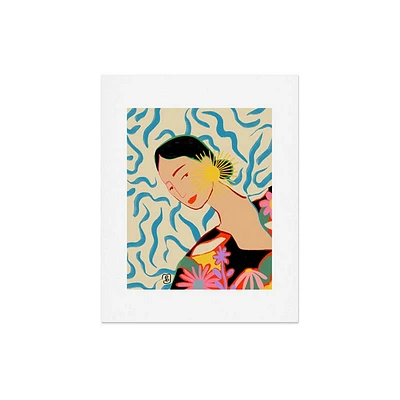 Deny Designs 16x20 Sandrapoliakov Smiling Woman and Sunshine Unframed Art Print: Modern Style, Cardstock, Digital Artwork