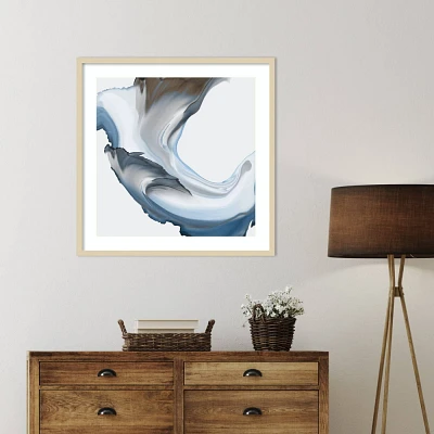 Amanti Art 33x33 Liquid Blue Motion II by Alex Black Wood Framed Wall Art Print