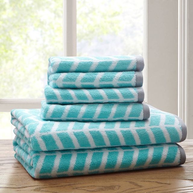 Alev Jacquard Bath/Hand Towels Set Blue - Linum Home Textiles