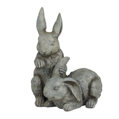 11 x 8 Farmhouse Resin Rabbits Garden Sculpture