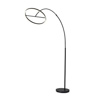 Adesso Falcon Arc Lamp (Includes LED Light Bulb) with Smart Switch Black: Modern Iron Design, ETL Listed, Dimmable