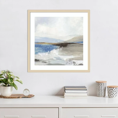 Amanti Art 25x25 Soft Sea II Blue by Allison Pearce Wood Framed Wall Art Print