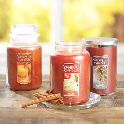 Yankee Candle Sugared Cinnamon Apple Classic Original Jar Candle Orange 22oz