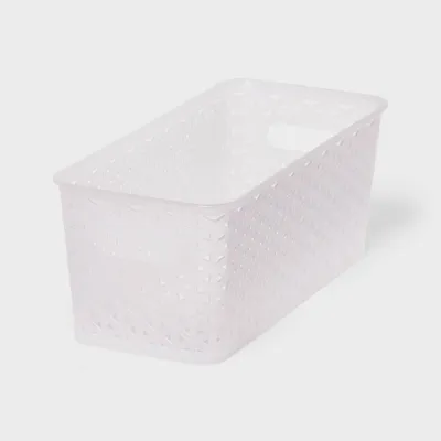 Y-Weave Half Medium Decorative Storage Basket Translucent - Brightroom: Portable, Stackable, Clear Plastic Storage Bins