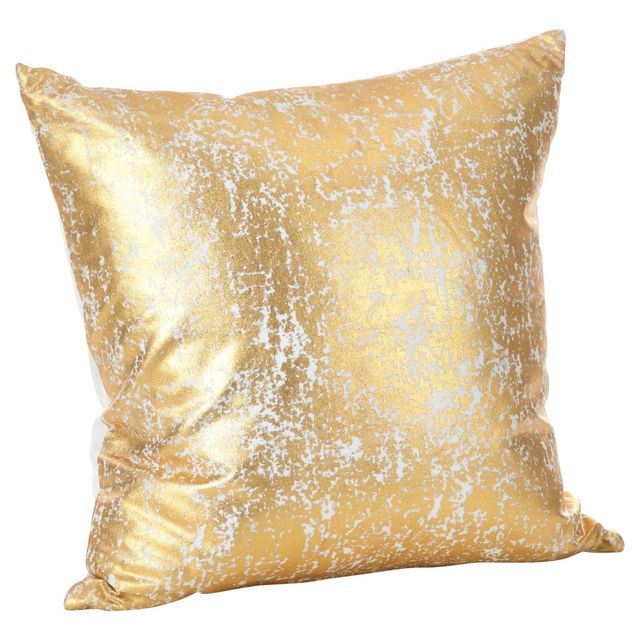 18x18 Donnelou Metallic Foil Print Throw Pillow Gold - Saro Lifestyle