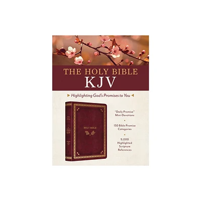 The Holy Bible Kjv: Highlighting Gods Promises to You [Crimson & Gold] - by Christopher D Hudson (Leather Bound)