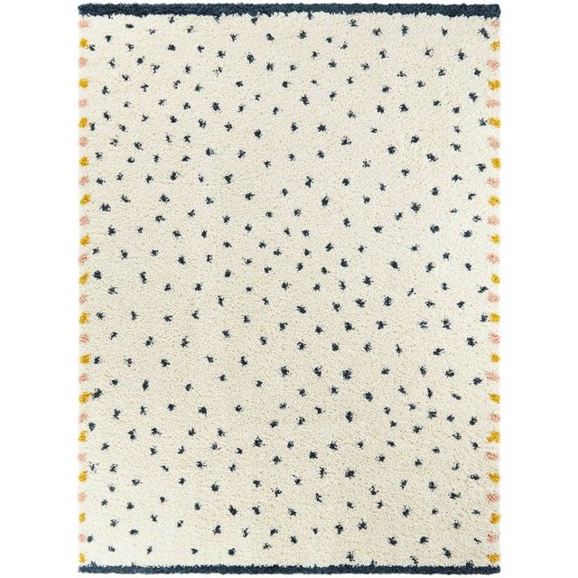 Confetti Kids Shag Cream/Blue - Balta Rugs: Playroom & Bedroom Area Rug, Polka Dot Pattern, Low Pile