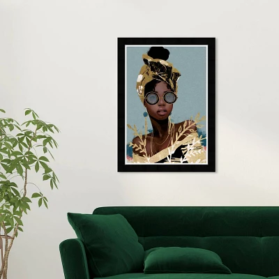 15 x 21 Black Fashion Portrait Framed Wall Art Print Gold - Wynwood Studio