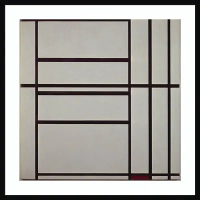 33 x 33 Composition No 1 by Piet Mondrian: Modern Giclee Print, Black Frame - Amanti Art