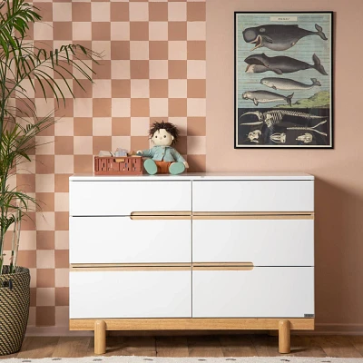 dadada baby Bliss 6 Drawer Dresser - White/Natural