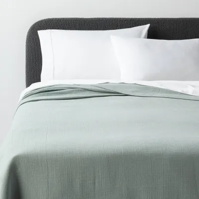 Full/Queen Luxe Matelasse Coverlet Light Teal Green - Threshold: Cotton Fabric, Machine Washable, Lightweight