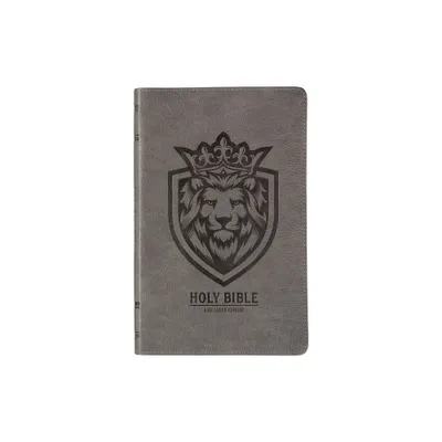 KJV Holy Bible, Gift Edition for Boys King James Version, Faux Leather Flexible Cover, Charcoal Gray Lion Emblem - (Leather Bound)