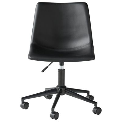 Program Home Office Swivel Desk Chair  - Signature Design by Ashley: Faux Leather, Armless, With Wheels