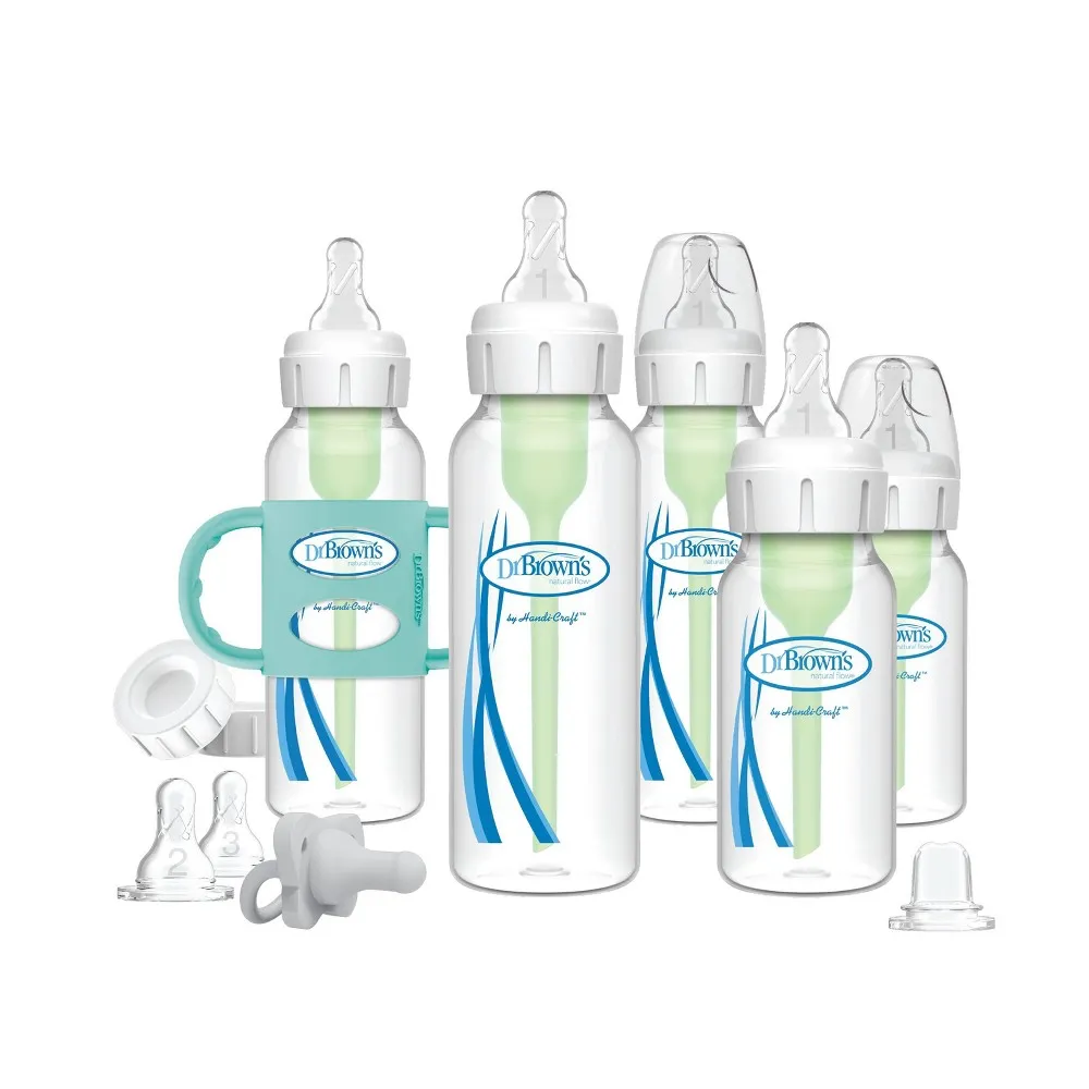 Dr. Browns Anti-Colic Options+ Baby Bottle Essentials & Sippy Spout Gift Set - 0-6m